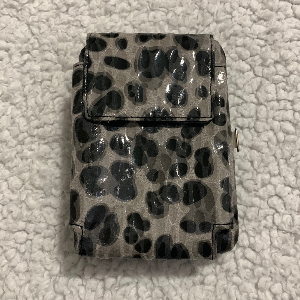Grey and Black Shiny Patent and Soft Velvet Wallet / Crossbody